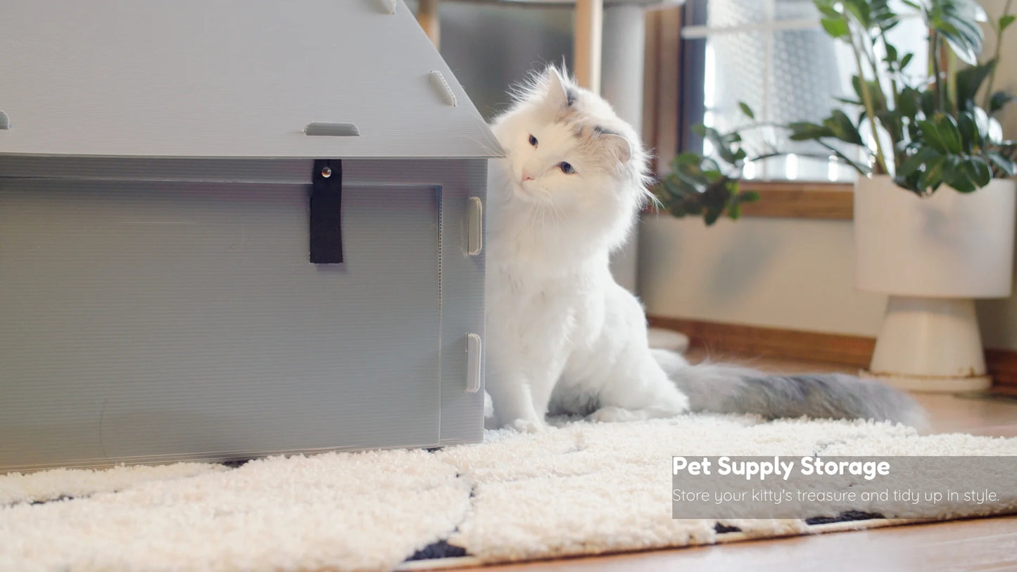 Purrta Cat Litter Box Enclosure & Play House