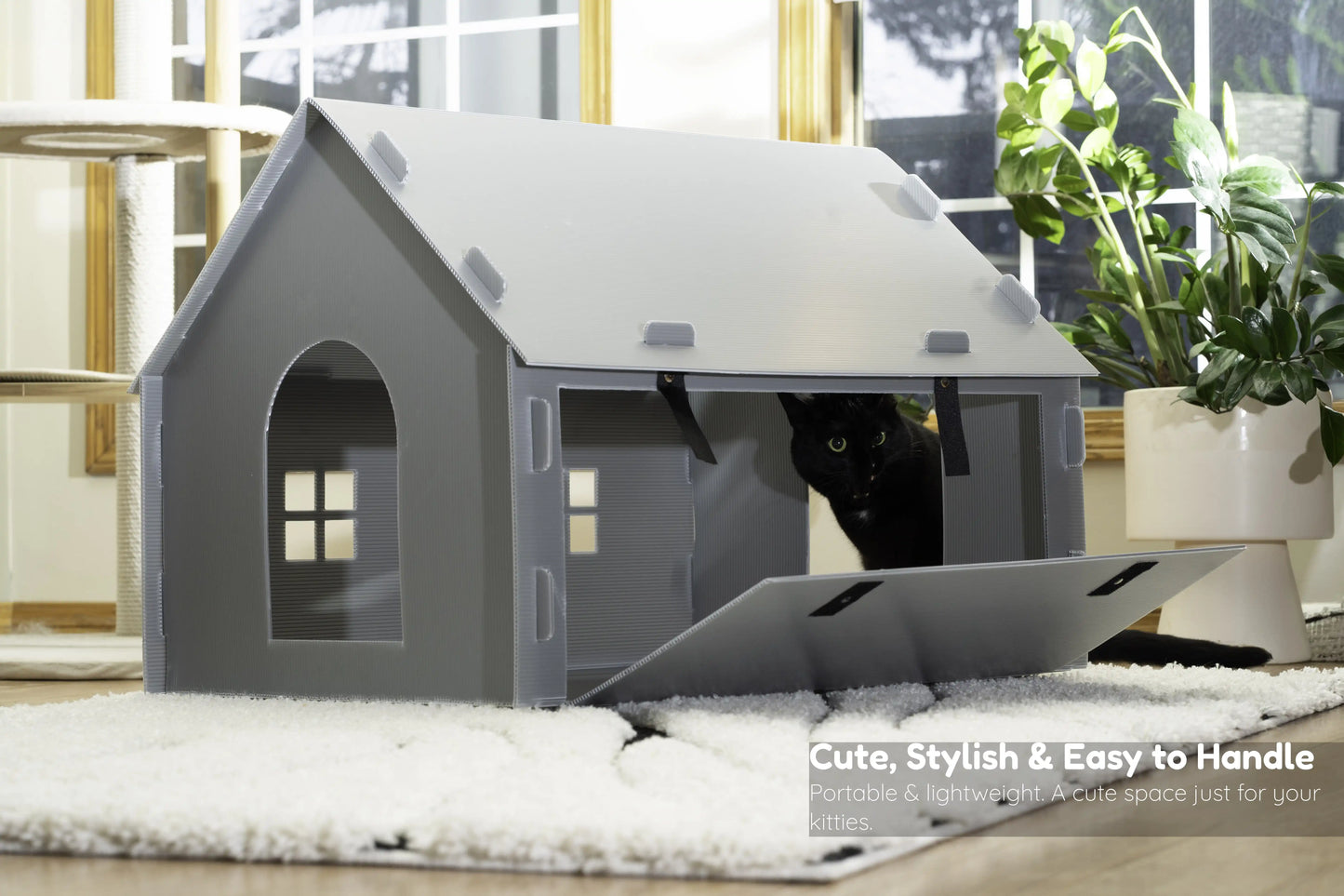 Purrta Cat Litter Box Enclosure & Play House